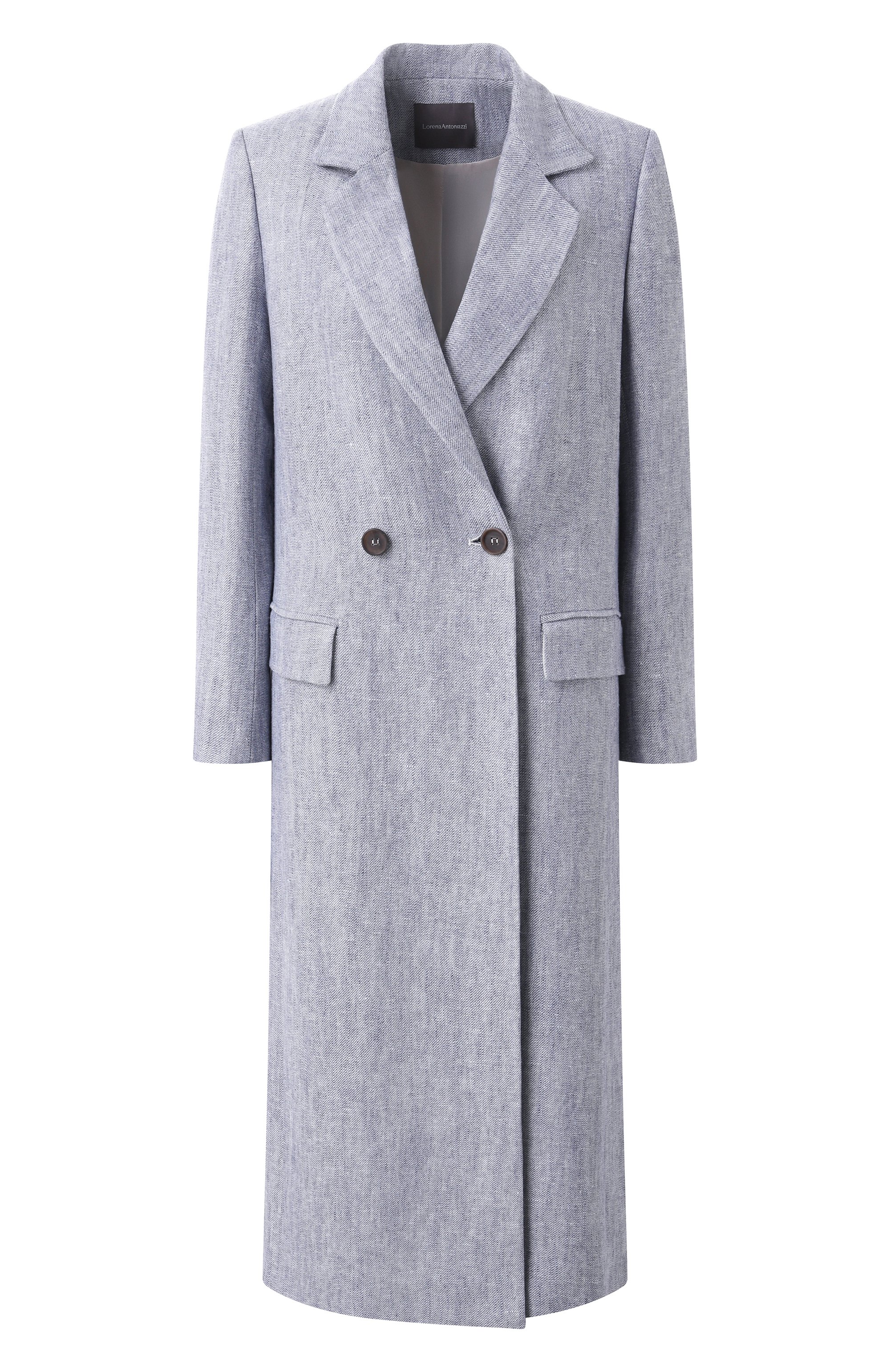 Пальто изо льна и хлопка LORENA ANTONIAZZI голубого цвета по цене 164500 руб., арт. P2504CP22A/4793, фото 1 Пальто изо льна и хлопка LORENA ANTONIAZZI, арт. P2504CP22A/4793, фото 1