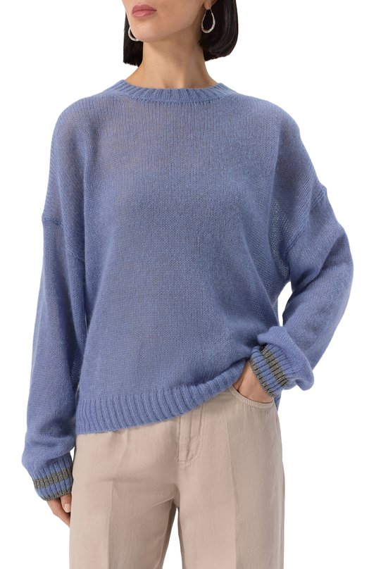 Свитер Brunello Cucinelli M2I780100P Голубой  M2I780100P Фото 3