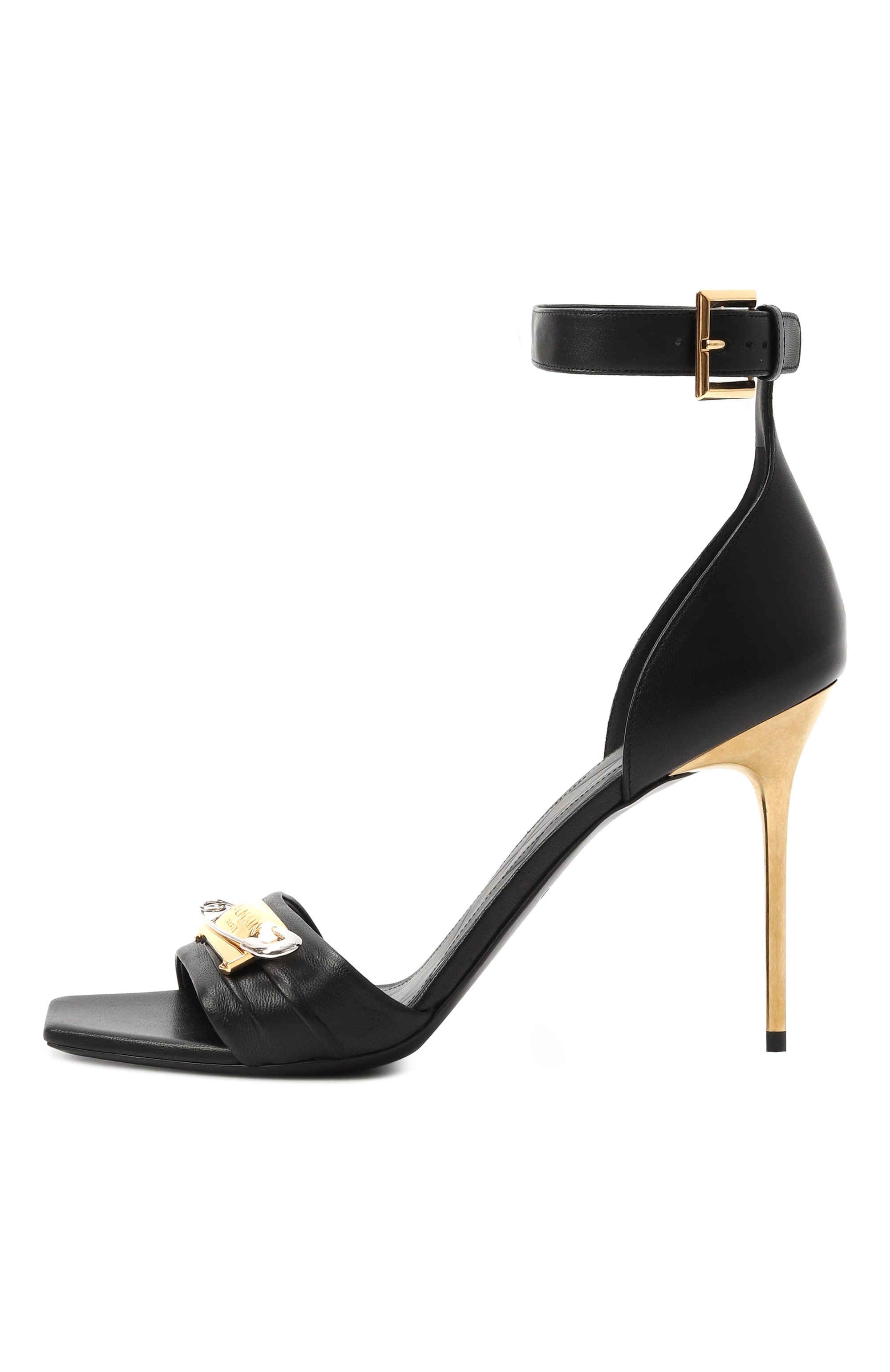 Кожаные босоножки safety pin BALMAIN, арт. EN1UH080/LNAP, фото 4