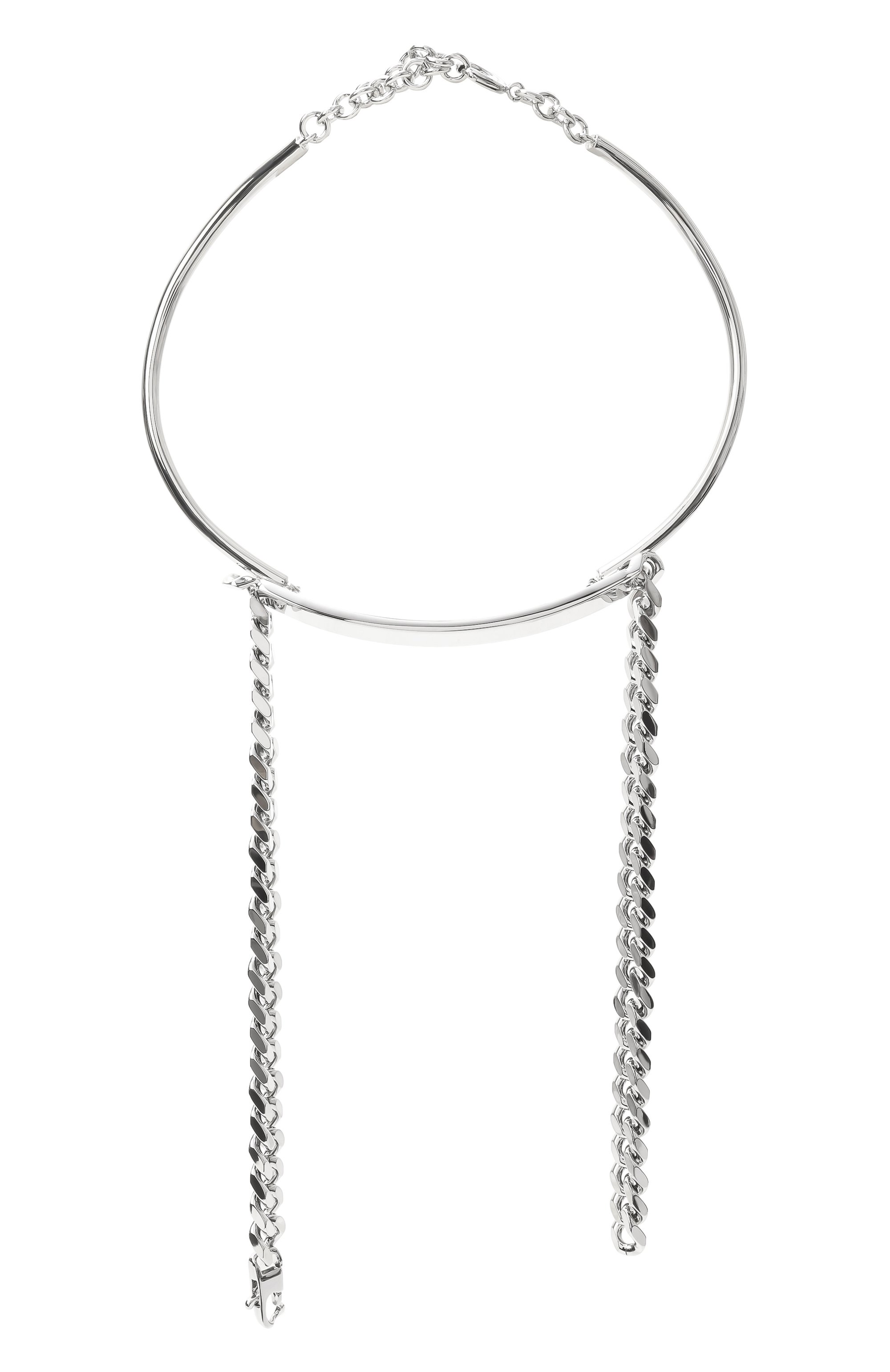 Колье MM6 серебряного цвета по цене 67400 руб., арт. SM6UU0080 P8371, фото 1 Колье MM6, арт. SM6UU0080 P8371, фото 1