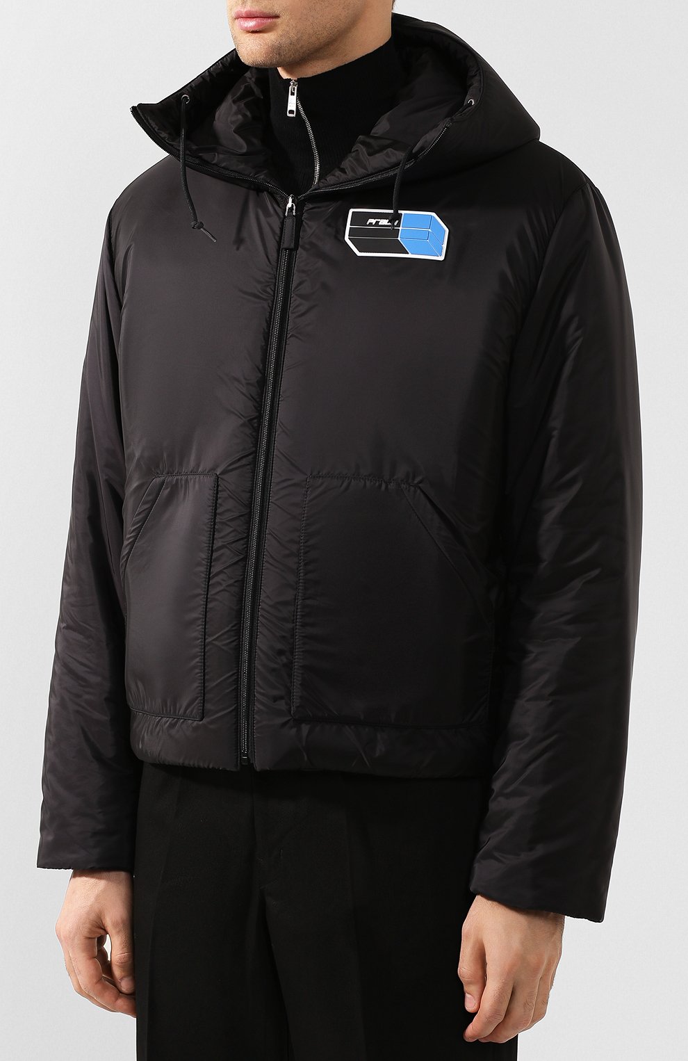 Пуховая куртка на кнопках с капюшоном PRADA, арт. SGN904-1SAN-F0002, фото 3