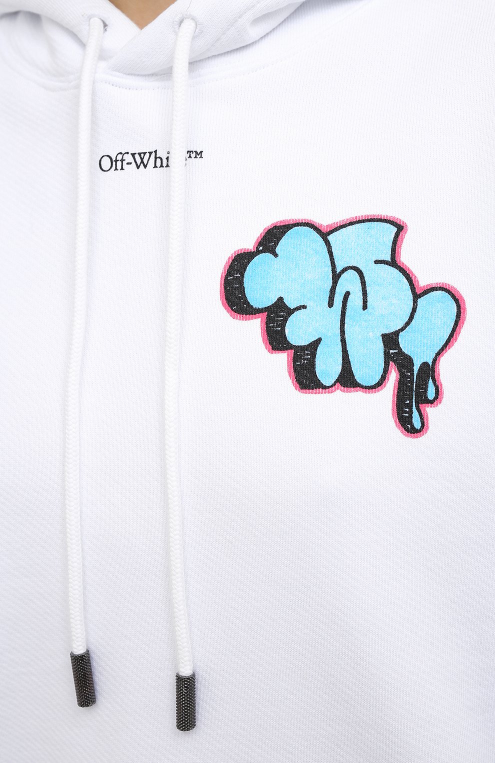Хлопковое худи OFF-WHITE белого цвета по цене 67100 руб., арт. 0WBB032F20JER0010184, фото 5 Хлопковое худи OFF-WHITE, арт. 0WBB032F20JER0010184, фото 5