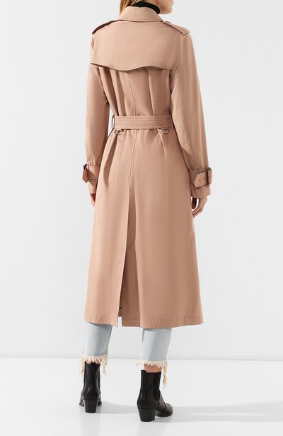 Двубортный тренч из хлопка BURBERRY розового цвета по цене 295500 руб., арт. 4075804, фото 4 Двубортный тренч из хлопка BURBERRY, арт. 4075804, фото 4