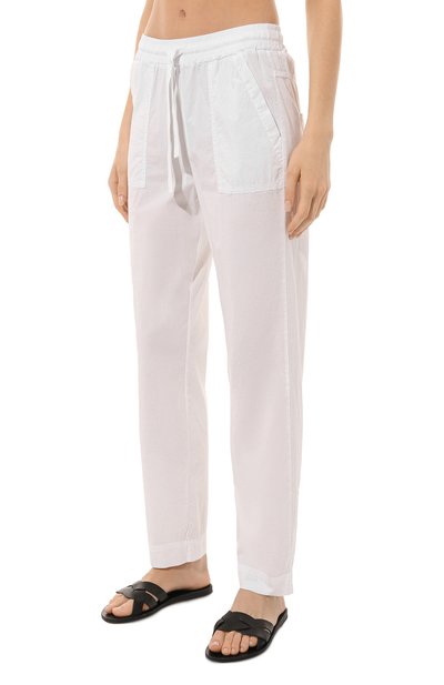 Хлопковые брюки DEHA белого цвета по цене 9950 руб., арт. D83057, фото 3 Хлопковые брюки DEHA, арт. D83057, фото 3