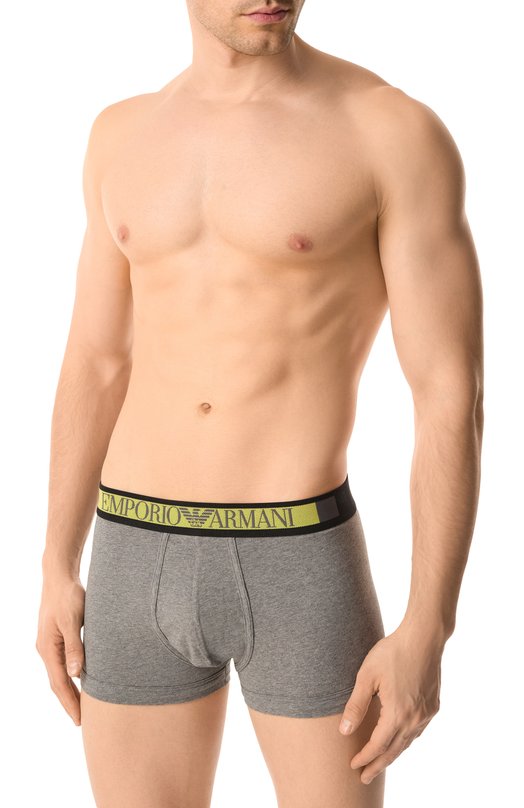 Хлопковые боксеры Emporio Armani 111866/4F517 Серый  111866/4F517 Фото 2