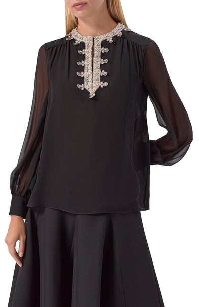 Шелковая блузка VALENTINO, арт. 7B3AEAS0/93M, фото 3