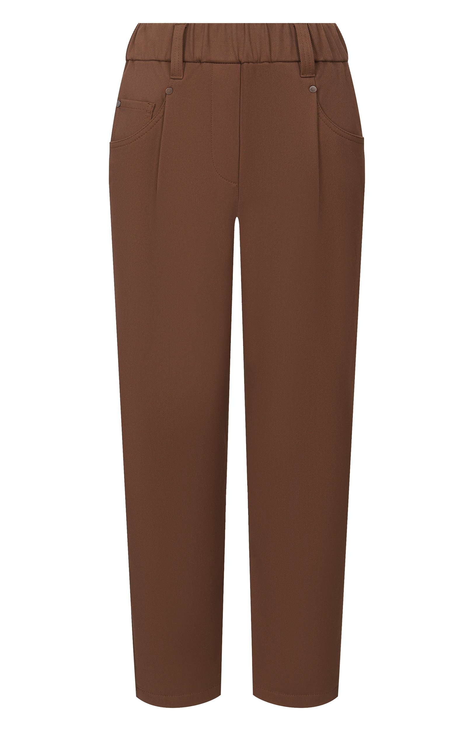 Хлопковые брюки BRUNELLO CUCINELLI коричневого цвета по цене 125500 руб., арт. MA126P8417, фото 1 Хлопковые брюки BRUNELLO CUCINELLI, арт. MA126P8417, фото 1