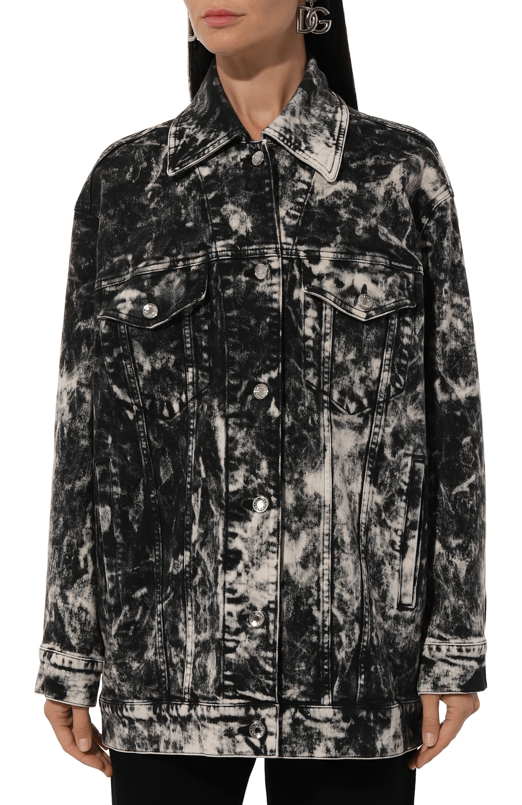 Джинсовая куртка DOLCE & GABBANA черно-белого цвета по цене 156000 руб., арт. F9M85D/G8GG3, фото 3 Джинсовая куртка DOLCE & GABBANA, арт. F9M85D/G8GG3, фото 3