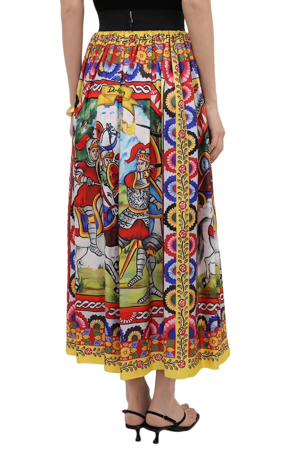 Шелковая юбка DOLCE & GABBANA разноцветного цвета по цене 115500 руб., арт. F4BU6T/GDS12, фото 4 Шелковая юбка DOLCE & GABBANA, арт. F4BU6T/GDS12, фото 4