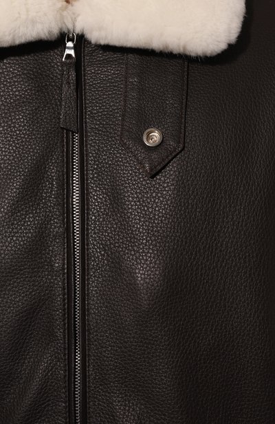Кожаный бомбер с воротником из нутрии FURLAND, арт. 0238014120003200004, фото 5