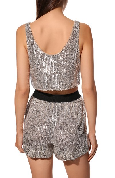 Топ с пайетками IN THE MOOD FOR LOVE серебряного цвета по цене 27700 руб., арт. 0DETTE CR0P T0P S0LID, фото 4 Топ с пайетками IN THE MOOD FOR LOVE, арт. 0DETTE CR0P T0P S0LID, фото 4