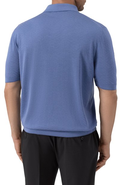 Поло из шелка и хлопка ZILLI голубого цвета по цене 164500 руб., арт. KBP002M0164VFAF00/62, фото 4 Поло из шелка и хлопка ZILLI, арт. KBP002M0164VFAF00/62, фото 4