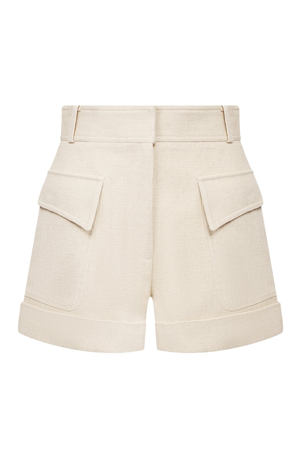 Шорты из смеси хлопка и льна VICTORIA BECKHAM бежевого цвета по цене 49950 руб., арт. 1220WSR001148C, фото 1 Шорты из смеси хлопка и льна VICTORIA BECKHAM, арт. 1220WSR001148C, фото 1