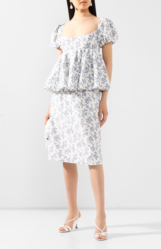 Юбка из смеси хлопка и вискозы Brock Collection Голубой, фото 2