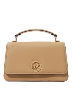 Женская сумка delancey medium  MICHAEL MICHAEL KORS бежевого цвета, арт. 30T4GD8S6L | Фото 1 (Драгоценные камни: Проставлено; Материал сплава: Проставлено; Размер: medium; Ремень/цепочка: На ремешке; Материал: Натуральная кожа)