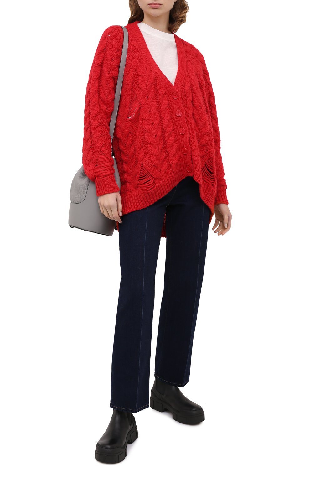 Шерстяной кардиган STELLA MCCARTNEY красного цвета по цене 75500 руб., арт. 601797/S2203, фото 2 Шерстяной кардиган STELLA MCCARTNEY, арт. 601797/S2203, фото 2