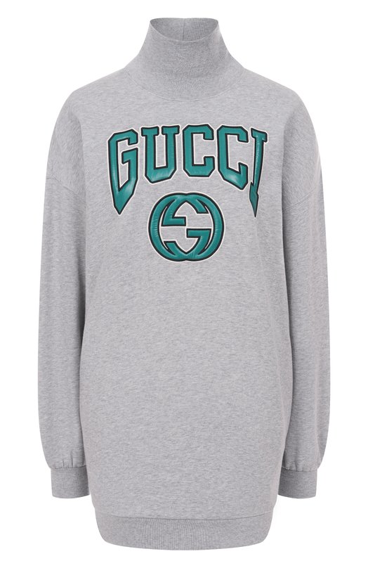 Хлопковый свитшот Gucci 760367/XJF0Q Серый 760367/XJF0Q