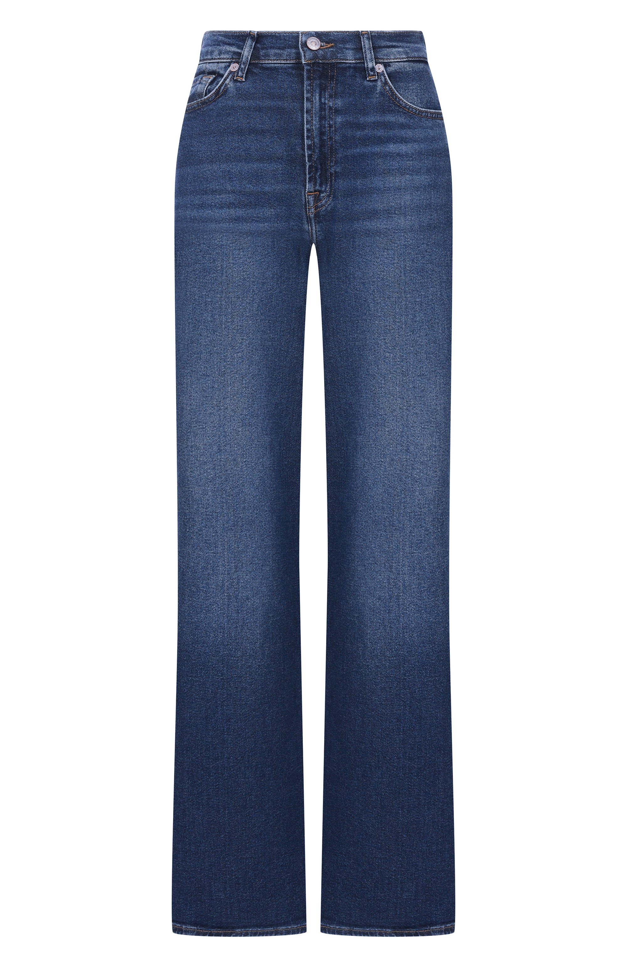 Джинсы lotta 7 FOR ALL MANKIND темно-синего цвета по цене 32950 руб., арт. 7U66SA91-CSC, фото 1 Джинсы lotta 7 FOR ALL MANKIND, арт. 7U66SA91-CSC, фото 1