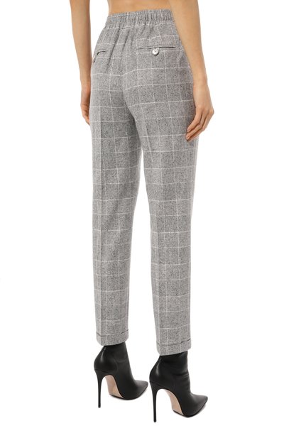 Брюки из шелка и шерсти KITON серого цвета по цене 161000 руб., арт. D53116K0541E02, фото 4 Брюки из шелка и шерсти KITON, арт. D53116K0541E02, фото 4