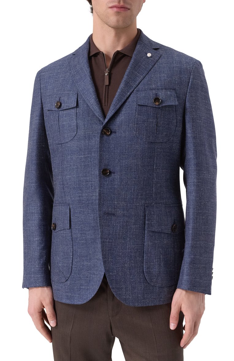 Пиджак из шерсти и шелка LUIGI BIANCHI, арт. 2564/52003, фото 4