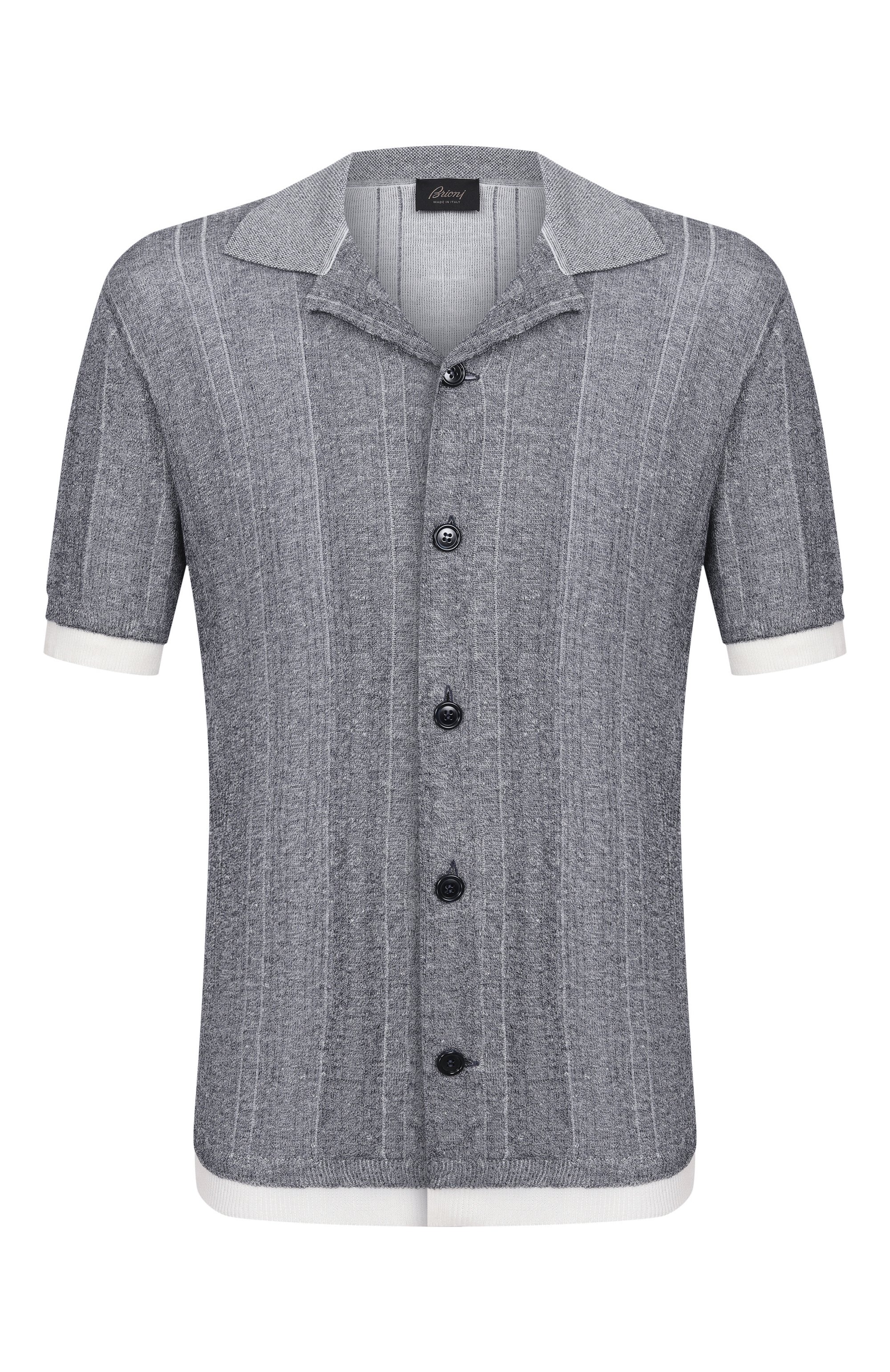 Рубашка изо льна и хлопка BRIONI серого цвета по цене 206500 руб., арт. UMQA0L/PDK12, фото 1 Рубашка изо льна и хлопка BRIONI, арт. UMQA0L/PDK12, фото 1