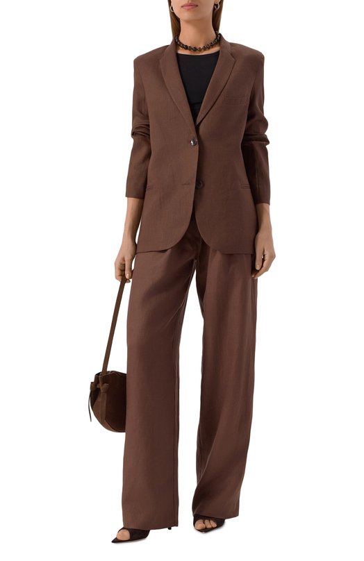 Льняной жакет Albus Lumen AL.RT25.006.CLASSICBLAZER Коричневый  AL.RT25.006.CLASSICBLAZER Фото 2