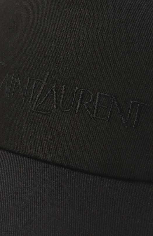 Бейсболка из хлопка и льна Saint Laurent 778063/3YP19 Чёрный  778063/3YP19 Фото 3