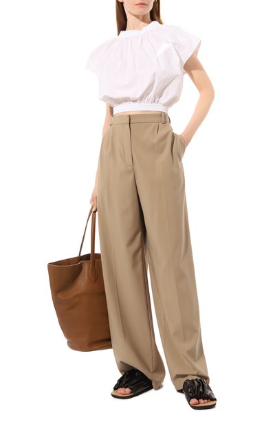 Хлопковый топ HUGO белого цвета по цене 12100 руб., арт. 50489283, фото 2 Хлопковый топ HUGO, арт. 50489283, фото 2