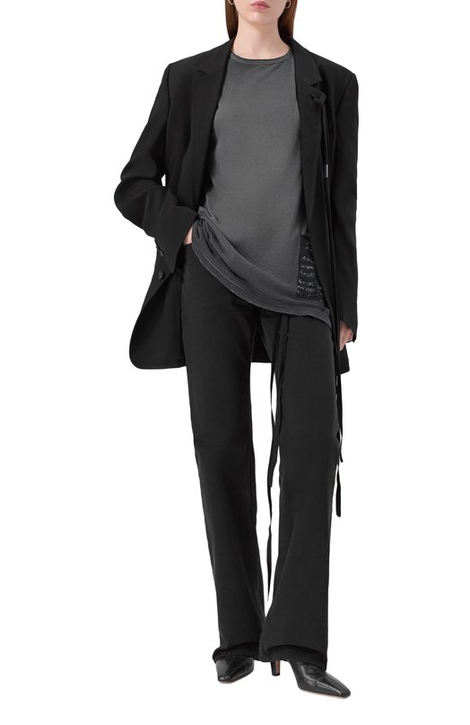 Хлопковая футболка Ann Demeulemeester B0013244/FA637 Серый  B0013244/FA637 Фото 2