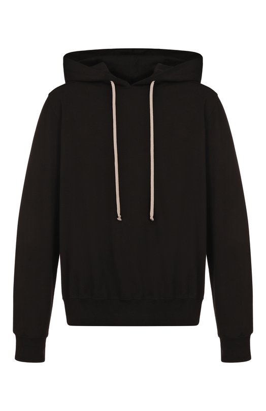 Хлопковое худи Rick Owens RU02E1281/BA Чёрный RU02E1281/BA