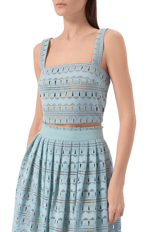 Шелковый топ Elie Saab T0271/MC012 Голубой  T0271/MC012 Фото 3