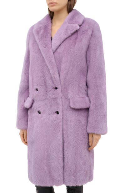 Шуба прямого кроя из меха норки TOM FORD лилового цвета по цене 1720000 руб., арт. CPF629-FUX042, фото 4 Шуба прямого кроя из меха норки TOM FORD, арт. CPF629-FUX042, фото 4