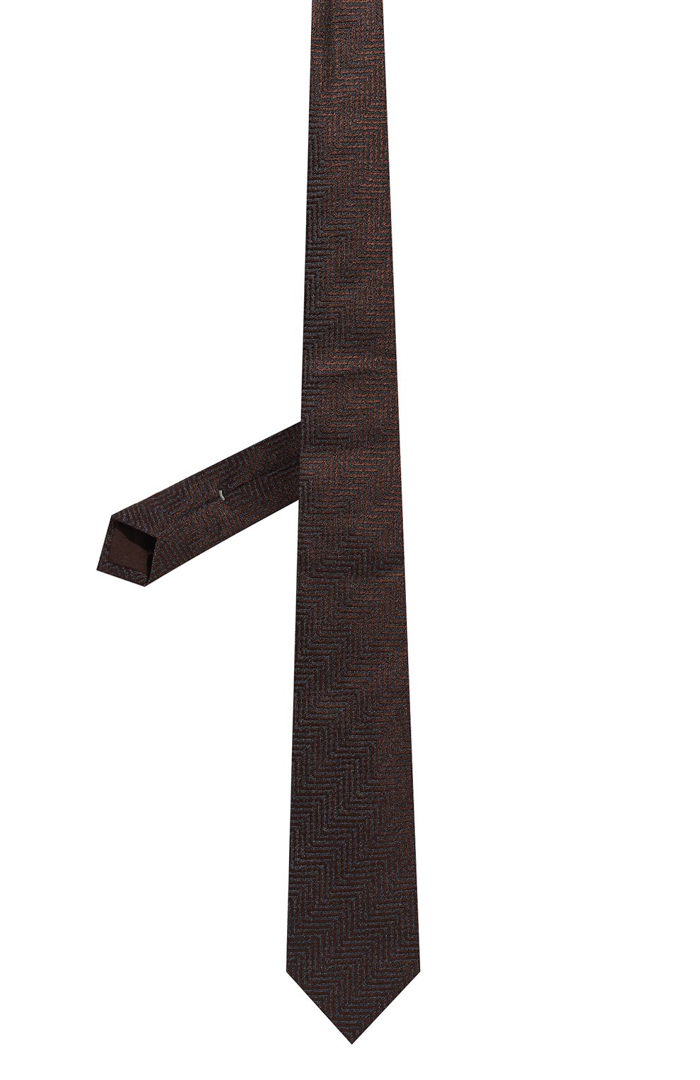 Шелковый галстук CANALI коричневого цвета по цене 17600 руб., арт. 18/HJ03770, фото 3 Шелковый галстук CANALI, арт. 18/HJ03770, фото 3