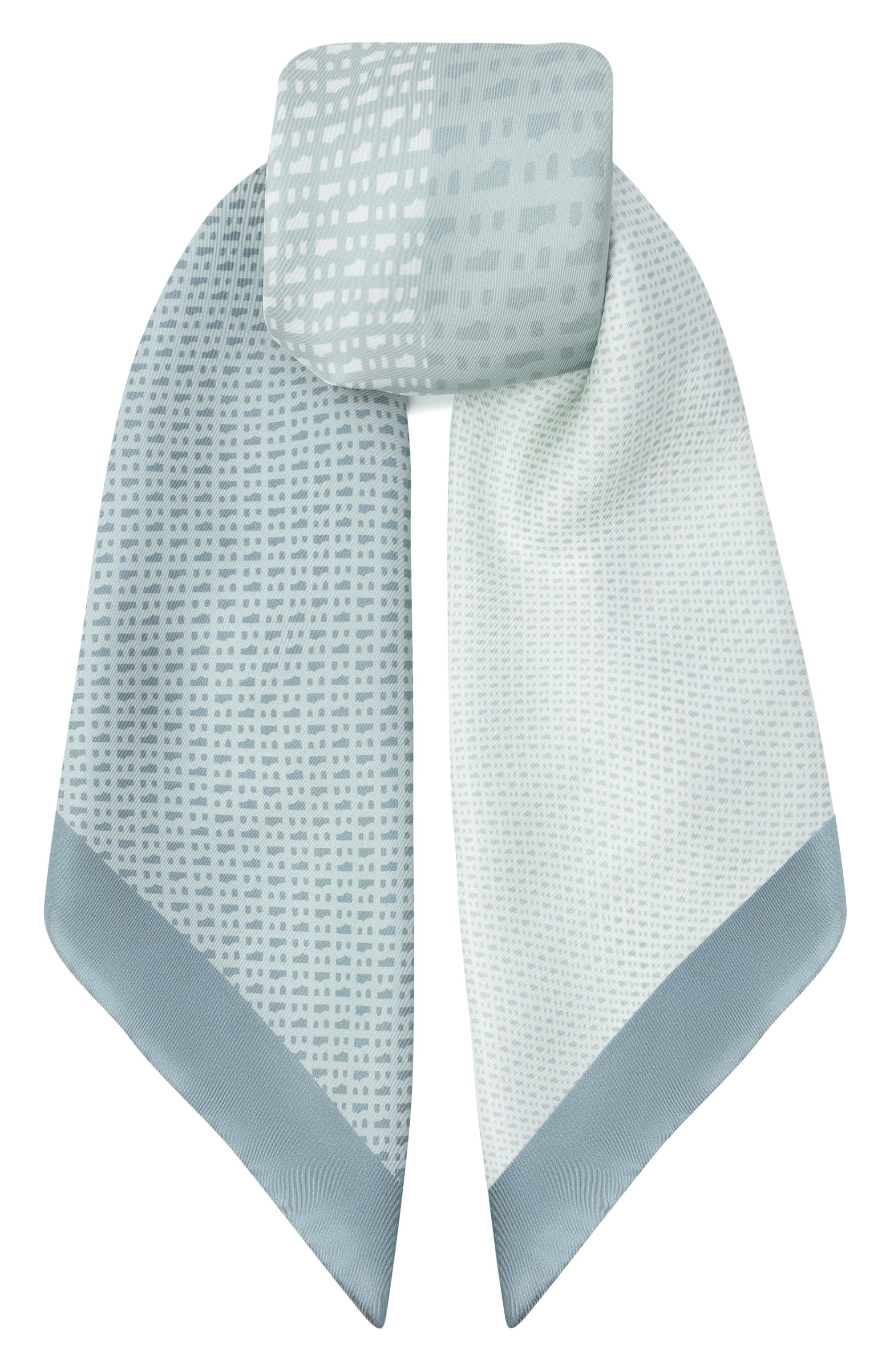 Шелковый платок BOSS голубого цвета по цене 18000 руб., арт. 50536118, фото 1 Шелковый платок BOSS, арт. 50536118, фото 1