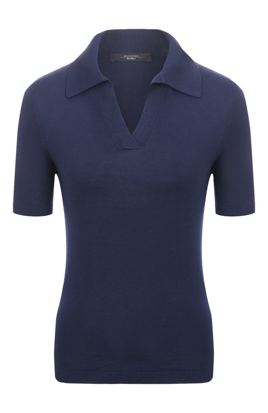 Поло из шелка и хлопка Weekend Max Mara R0NC0L0 Синий R0NC0L0