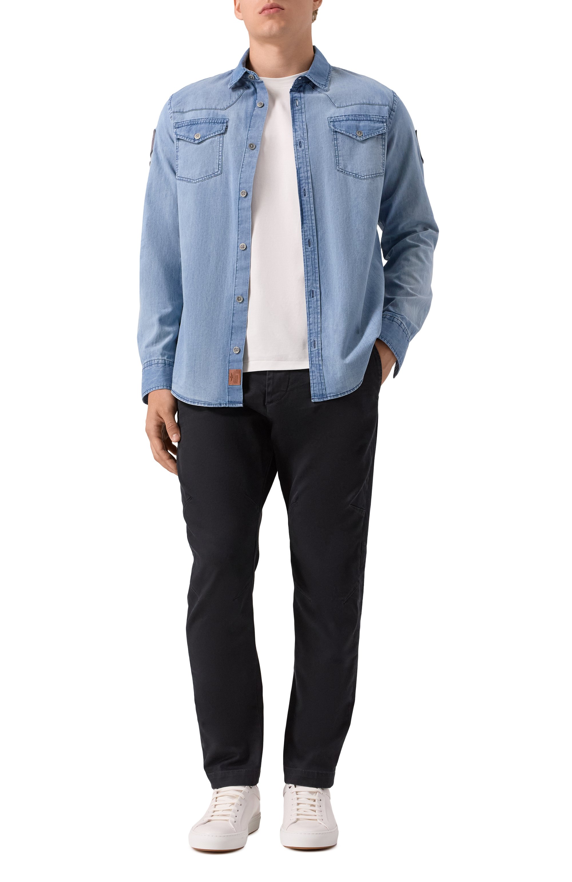 Джинсовая рубашка AERONAUTICA MILITARE голубого цвета по цене 25500 руб., арт. 251CA1281CT3527, фото 2 Джинсовая рубашка AERONAUTICA MILITARE, арт. 251CA1281CT3527, фото 2