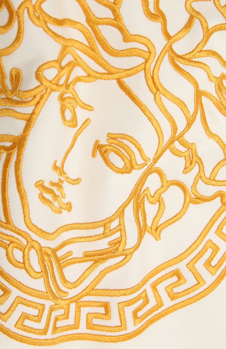 Детского хлопковое одеяло VERSACE золотого цвета, арт. 1000092/1A00240 | Фото 2 (Регион�альные ограничения белый список (Axapta Mercury): RU; Материал: Хлопок, Текстиль; Нос: Не проставлено; Материал сплава: Проставлено)