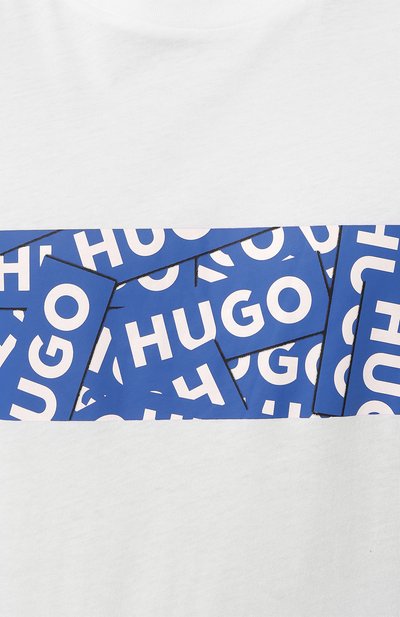 Хлопковая футболка HUGO белого цвета по цене 5300 руб., арт. 50515203, фото 5 Хлопковая футболка HUGO, арт. 50515203, фото 5