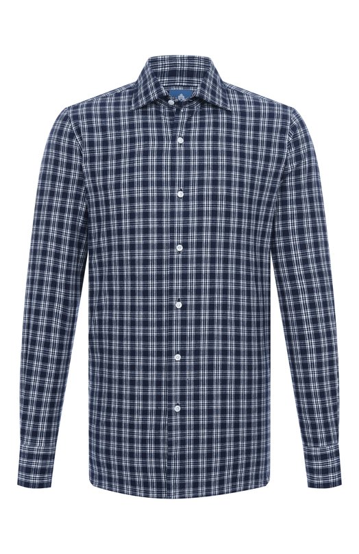 Хлопковая рубашка Finamore 1925 NAP0LI/A5093 Синий NAP0LI/A5093