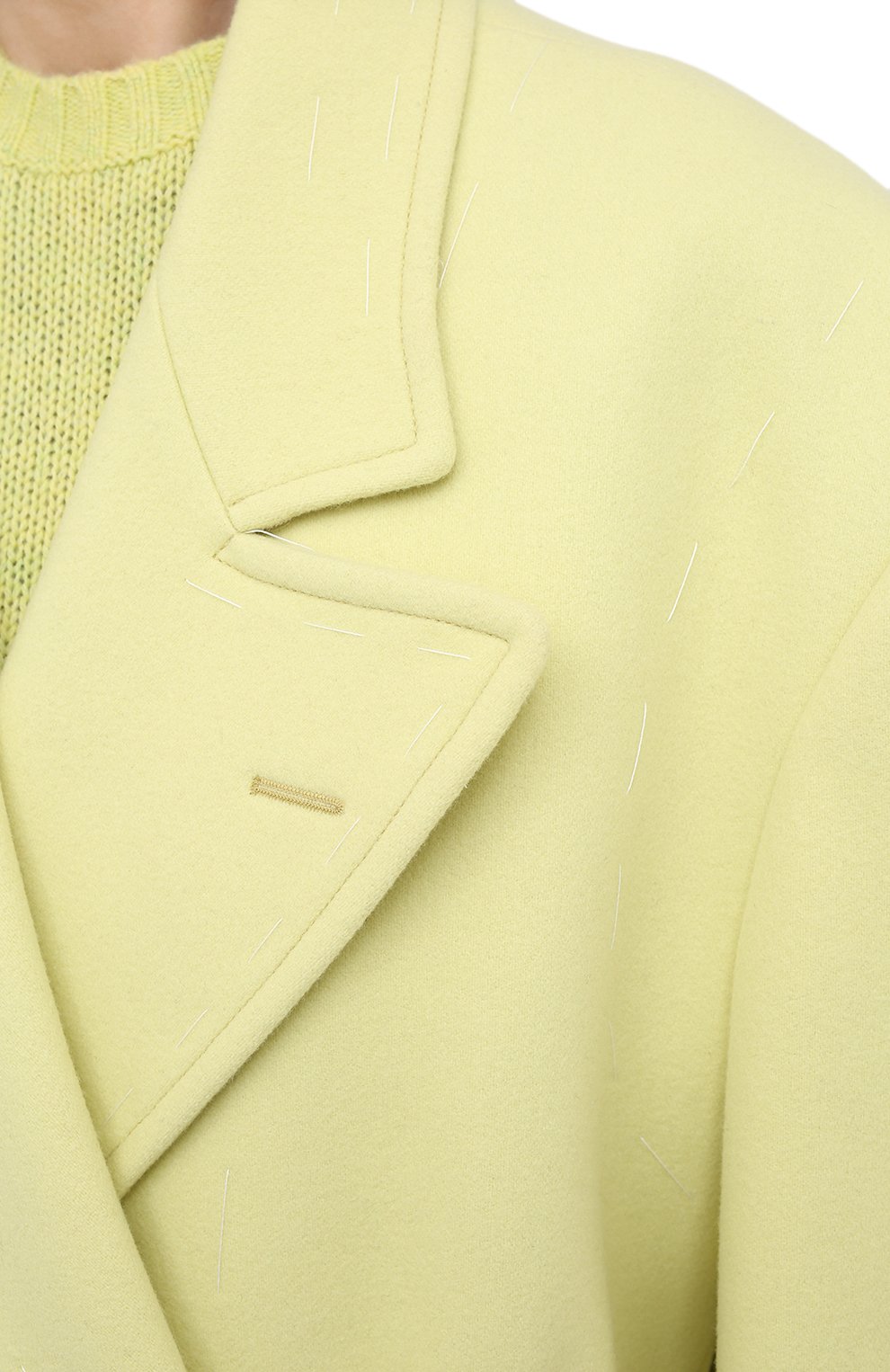 Шерстяное пальто MAISON MARGIELA светло-зеленого цвета по цене 262000 руб., арт. S29AA0257/S53206, фото 5 Шерстяное пальто MAISON MARGIELA, арт. S29AA0257/S53206, фото 5