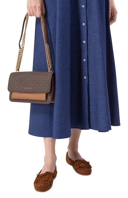 Женская сумка claire large MICHAEL MICHAEL KORS коричневого цвета, арт. 30R5GC7L3B | Фото 2 (Ремень/цепочка: На ремешке; Материал сплава: Проставлено; Драгоценные камни: Проставлено; Размер: large; Материал: Экокожа)