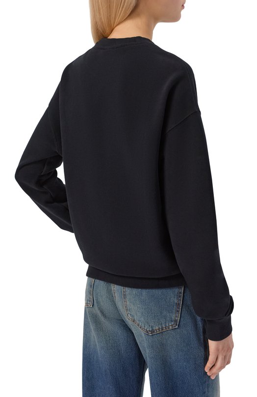 Хлопковый свитшот MC2 Saint Barth STDW001-04175I/STARDUST W Чёрный  STDW001-04175I/STARDUST W Фото 4