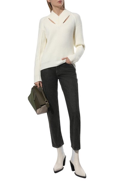 Шерстяной свитер PROENZA SCHOULER WHITE LABEL молочного цвета по цене 39950 руб., арт. WL2217723-KW124, фото 2 Шерстяной свитер PROENZA SCHOULER WHITE LABEL, арт. WL2217723-KW124, фото 2