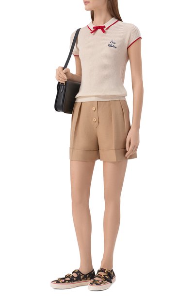 Пуловер из хлопка и вискозы VALENTINO кремового цвета по цене 171500 руб., арт. 8B3KC66T/9JV, фото 2 Пуловер из хлопка и вискозы VALENTINO, арт. 8B3KC66T/9JV, фото 2