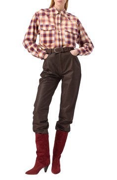 Женская хлопковая рубашка ISABEL MARANT ETOILE разноцветного цвета, арт. 24ACH0175FA-B3I01E/B3I01E | Фото 2 (Длина (для топов): Удлиненные; Рукава: Длинные; Материал внешний: Хлопок; Принт: С принтом, Клетка; Женское Кросс-КТ: Рубашка-одежда; Стили: Кэжуэл; Автоматизация ТО: Проставлено; Автоматизация состава: Проставлено)