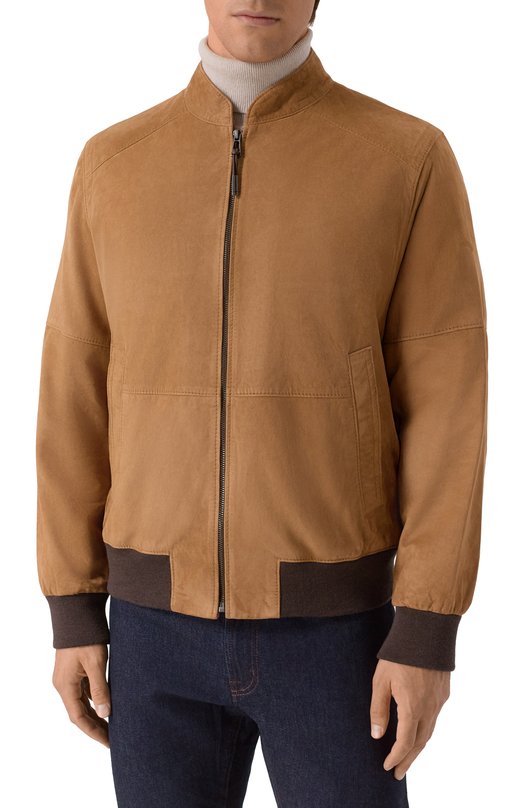 Замшевый бомбер Windsor B0RELL03-L/1300160L Бежевый  B0RELL03-L/1300160L Фото 3