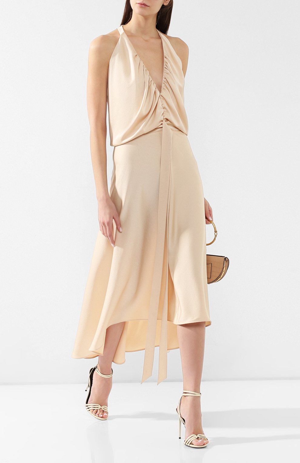 Платье-миди CHLOÉ бежевого цвета по цене 278500 руб., арт. CHC19SR010138, фото 2 Платье-миди CHLOÉ, арт. CHC19SR010138, фото 2