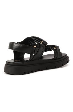 Детские кожаные сандалии ELISABETTA FRANCHI LA MIA BAMBINA черного цвета, арт. F4A2-E0297-0092999/35-38 | Фото 3 (Нос: Не проставлено; Материал внешний: Натуральная кожа; Материал внутренний: Натуральная кожа; Автоматизация состава: Проставлено)