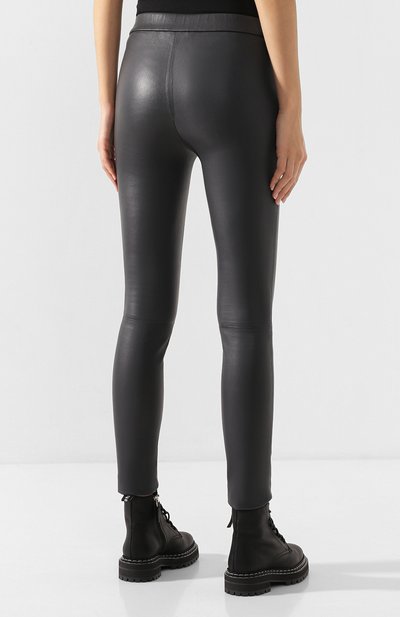 Кожаные легинсы HELMUT LANG темно-серого цвета по цене 140500 руб., арт. J07HW201, фото 4 Кожаные легинсы HELMUT LANG, арт. J07HW201, фото 4