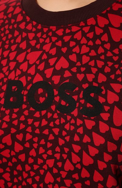 Хлопковый свитшот BOSS красного цвета по цене 12750 руб., арт. 50474043, фото 5 Хлопковый свитшот BOSS, арт. 50474043, фото 5